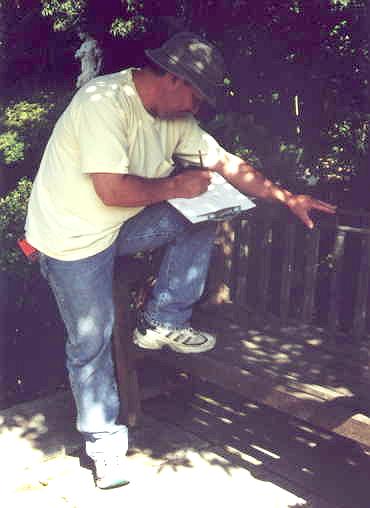 Barrantes records information about a memorial bench